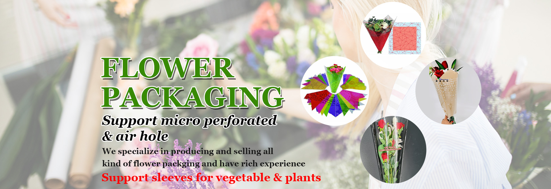 plastic sleeves for flower,vegetable, plants