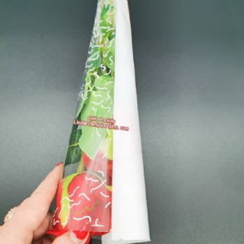 High quality Fresh Wrapping Colorful printed opp cpp micro perforated  transparent single rose flower sleeve cone bag