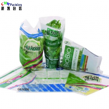 CHK Packing fresh  plastic opp cpp lettuce herb vegetable pot wrapping sleeve packaging package  bag with bottom sealed